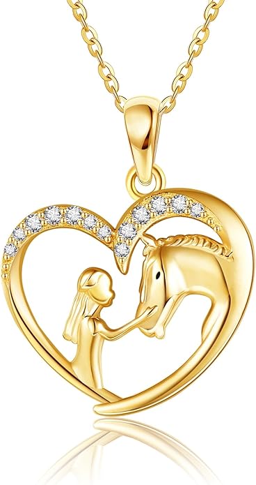 ELFRONT Mothers Day Gifts 14k Real Gold Dainty Necklace, Solid Gold Delicate Pendant For Women Mom Lover