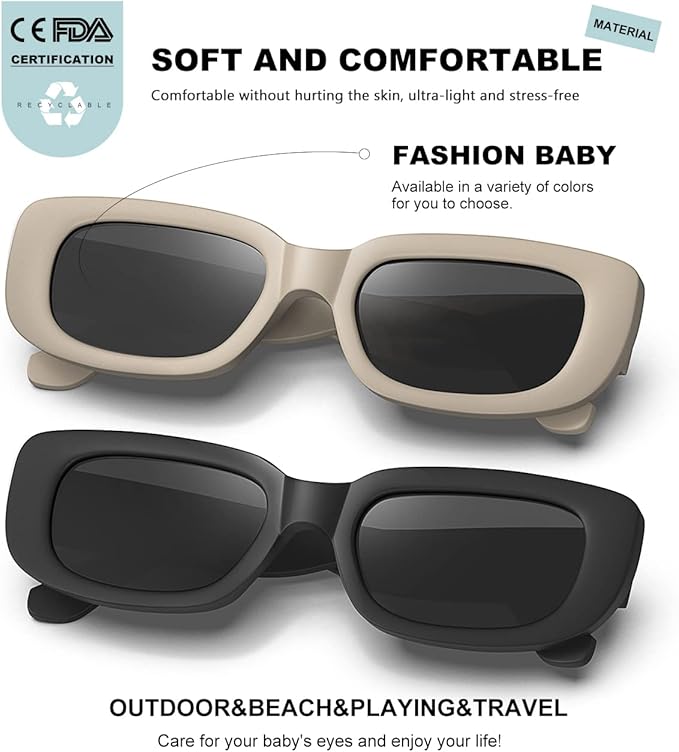 Retro Rectangle Kids Sunglasses 90’s Vintage Fashion Narrow Square Frame Glasses Shades for Girls Boys UV Protection