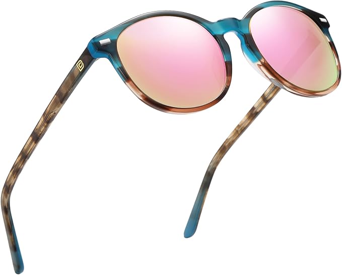 DUCO Polarized Sunglasses for Women Retro Round Women's Sunglasses Classic Vintage UV400 Shades DC1230