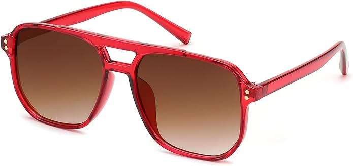 FEISEDY Retro Square Aviator Sunglasses Women Men 70s Vintage Trendy Plastic Frame Sun Glasses B2835