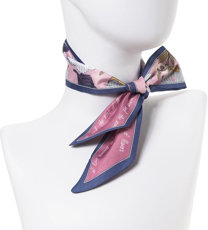 4 Pack Purse Scarf Handbags Skinny Twill Hair Scarves Narrow Neck Scarf Band Women Fashion Accessories Bag Charms