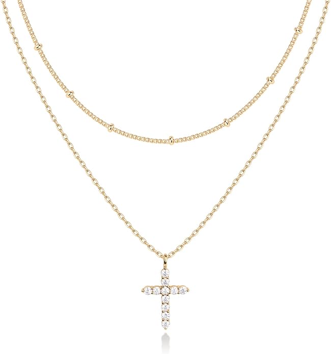 PAVOI 14K Gold Plated Layering Necklaces | Stylish Minimalist Design Pendant Necklaces | Butterfly, Heart, Lock, Evil Eye, Coin, Lightning Bolt, Circle, Cross Pendants for Women