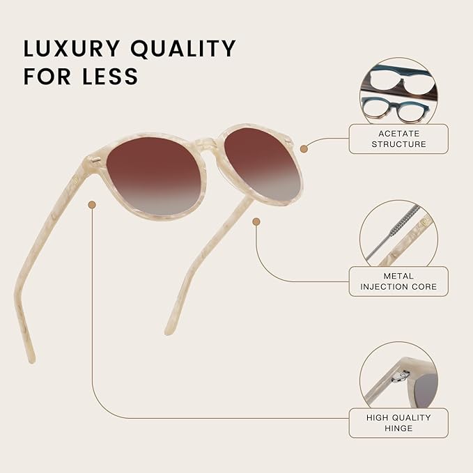 DUCO Polarized Sunglasses for Women Retro Round Women's Sunglasses Classic Vintage UV400 Shades DC1230