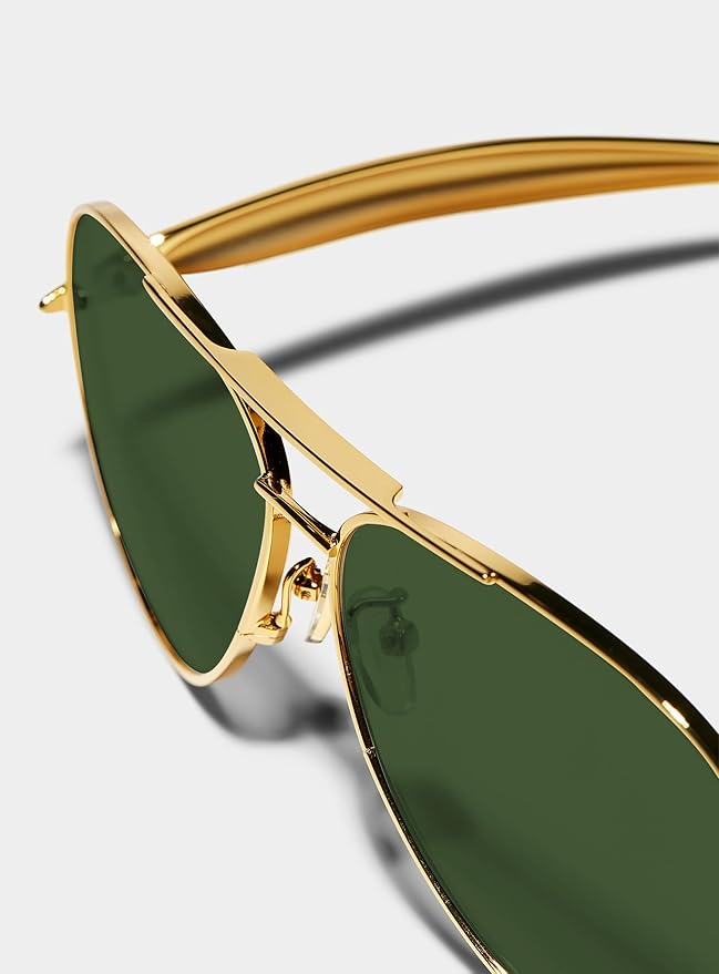 Retro Gold Aviator Sunglasses for Women Men, 2025 Metal Oversized 70s Aviators Sun Glasses