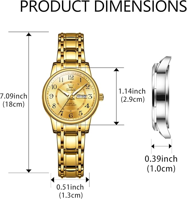 OLEVS Stainless Steel Women's Watch Dress Watches for Women with Date Fashion Ladies Business Waterproof Analog Quartz Small Wrist Watch Reloj Mujer