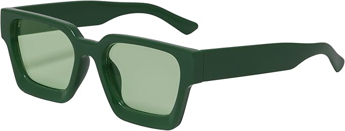 Retro Square Frame Sunglasses for Women Men Fashion Chunky Rectangle Sun Glasses UV400 Protection