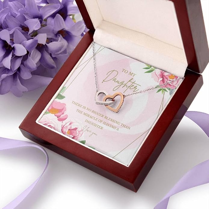 VIRAGIL To My Daughter Gift Necklace From Dad or Mom - Badass Daughter Jewelry With Heartfelt Message & Elegant Box