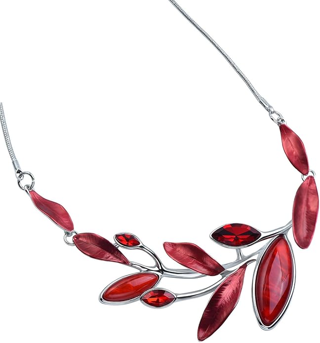Vintage Statement Jewelry Set Leaf Floral Bohemian Boho Statement Necklace Earring Set Crystal Fashion Costume Jewelry