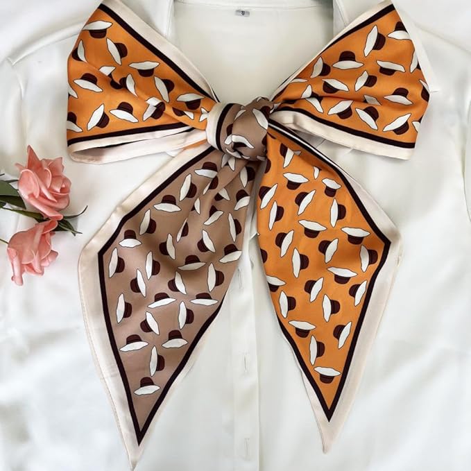 Silk Head Scarf for Hair Fashion Headwrap for Women Lightweight Neck Tie