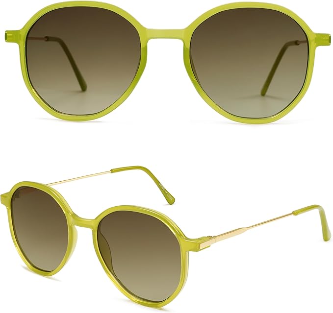 SOJOS Trendy Designer Hexagon Round Sunglasses for Women Fashion Big Shades Geometric Women Sunglasses SJ2181