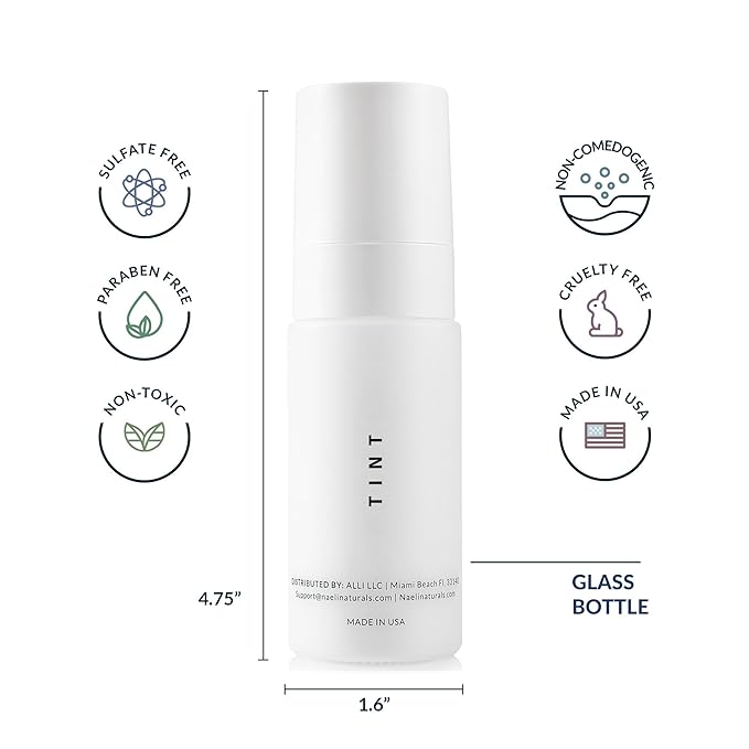 NAELI Anti Aging Tinted Moisturizer SPF 50, Mineral Sunscreen for Face with Zinc Oxide, Peptides & Ceramides, Natural Hydrating Light Tint - 1.4 oz