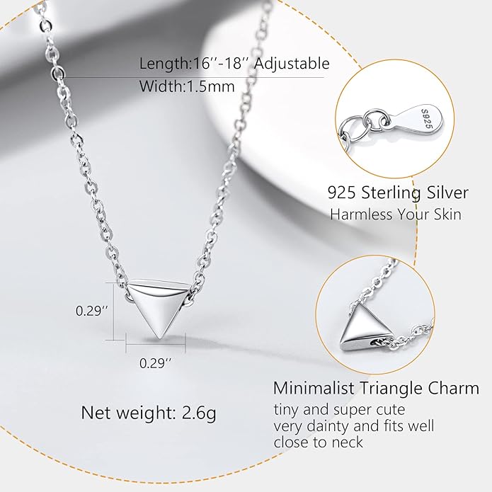 PROSILVER 925 Sterling Silver Necklace for Women | Dainty Delicate Adjustable Choker with Heart/Star/Moon/Vertical Bar Pendant, Hypoallergenic Tarnish Resistant Everyday Jewelry Gift for Her