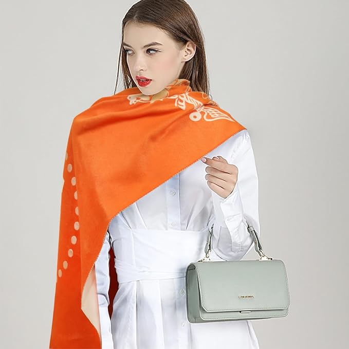 EXTREE Scarfs for Women Pashmina Silky Shawl Wrap for Evening Dressing Blanket Open Front Poncho Cape