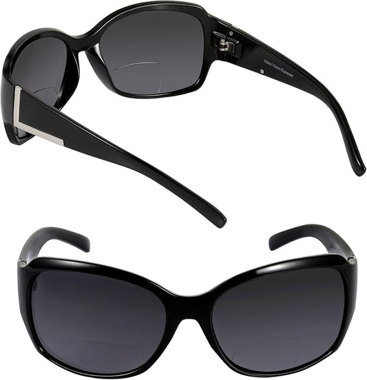 Bifocal Sunglasses 'The Fashionista' Women's Designer Outdoor Reading Glasses with UV400 Protection (2 Pack)