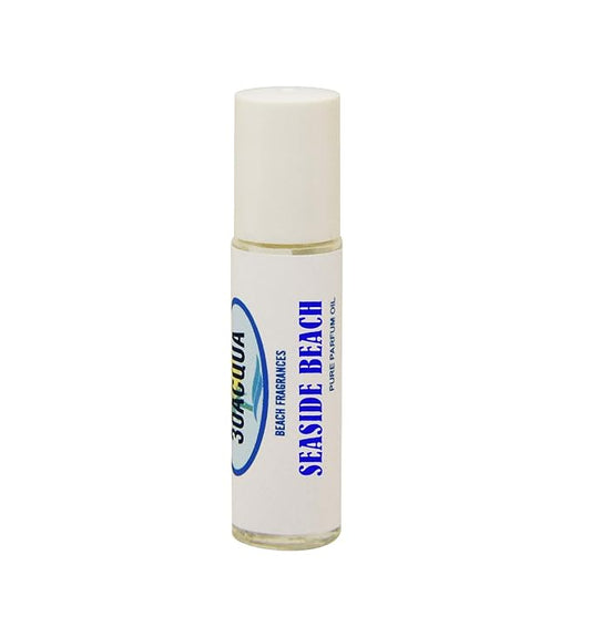 Beachy Perfume Oil for Men and Women with Fresh & Clean Tropical and Marine Fragrance Accords; 10ml Roller Bottle (Seaside Beach)