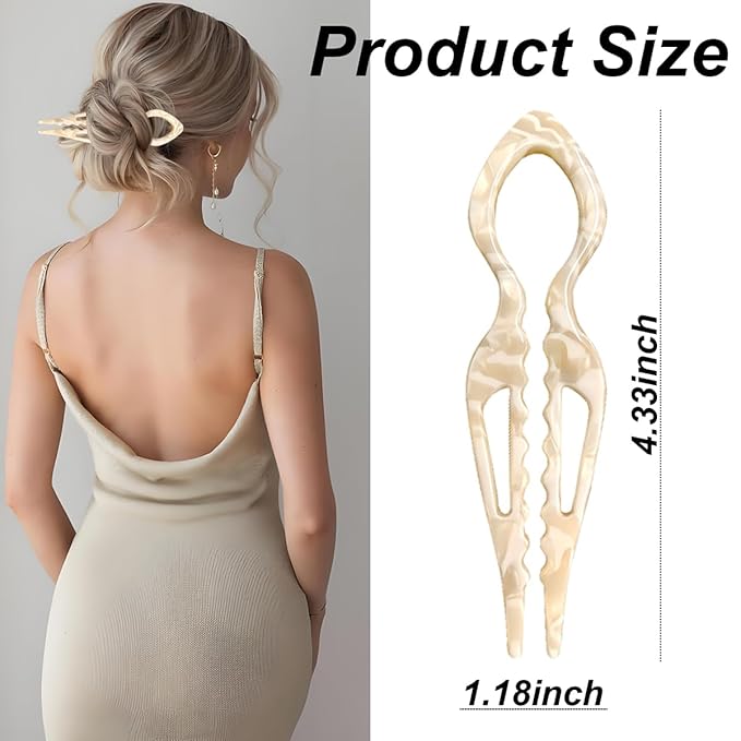 4Pcs Hair Pins for Women - French U Shaped Hair Pins - Elegant Women Hairs Accessories - French Hair Pin for Thick Hair