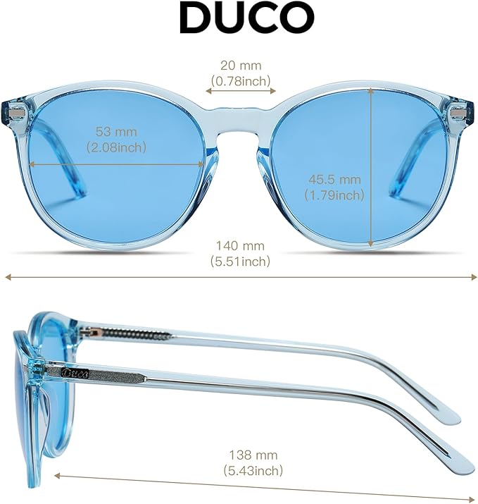 DUCO Polarized Sunglasses for Women Retro Round Women's Sunglasses Classic Vintage UV400 Shades DC1230