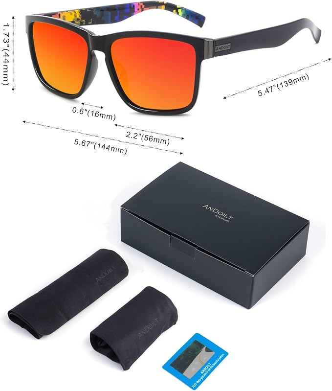ANDOILT Sport Polarized Square Sunglasses
