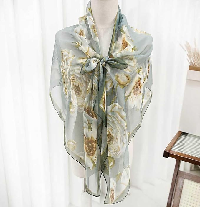 Xyueanlo Scarfs for Women Lightweight Fashion Floral Printed Scarves Neck Scarf Sunscreen Wraps Shawls