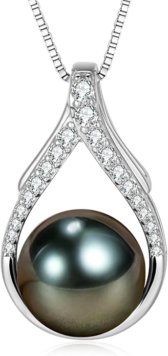 Gifts for Women Mom Her Girlfriend Grandma Wife on Christmas Day Mothers Day Valentines Birthday Gifts Wedding Gift Jewelry Anniversary Tahitian Black Pearl Necklaces