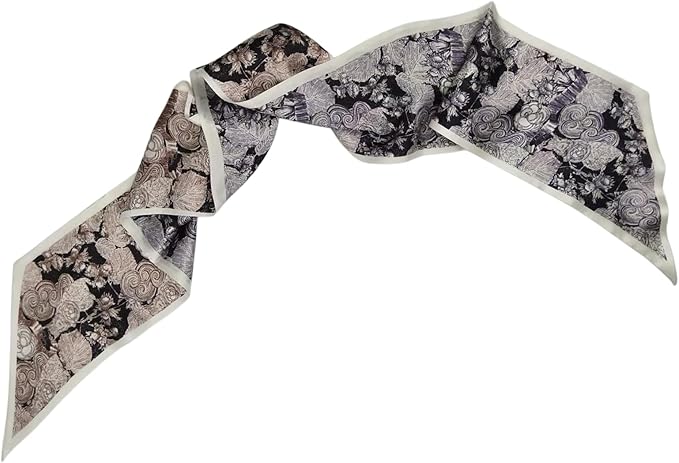 100% Mulberry Silk Ribbon Scarf for Hair Beach Head Wraps for Women Handbag accessories Necktie