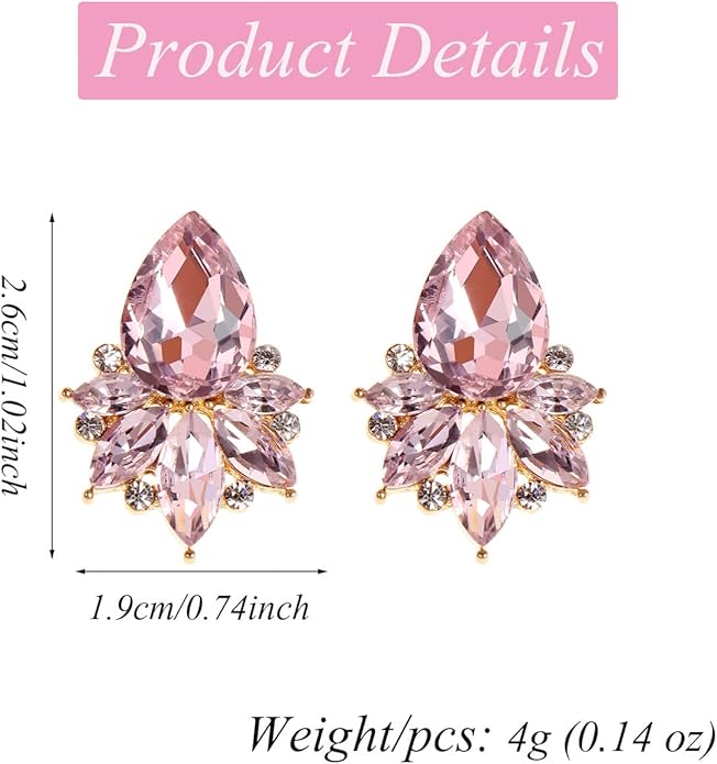 Vintage Rhinestone Earrings Fancy Crystal Cluster Drop Earrings Art Deco Earrings for Women
