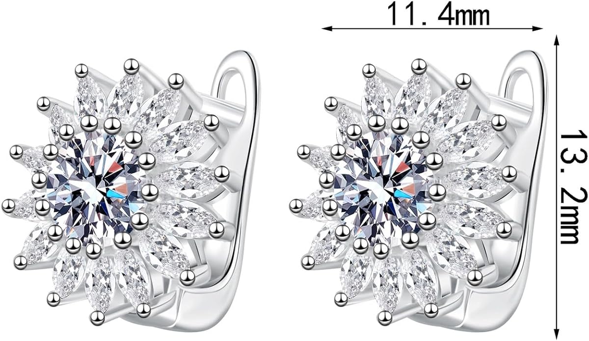 S925 Sterling Silver 0.5ct Diamond Huggies Earrings for Women,U-Shape D-Color VVS1,Perfect Minimalist Daily Jewelry