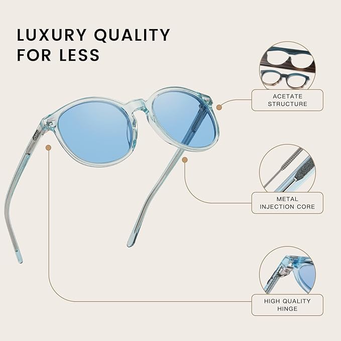 DUCO Polarized Sunglasses for Women Retro Round Women's Sunglasses Classic Vintage UV400 Shades DC1230