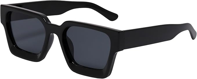 Retro Square Frame Sunglasses for Women Men Fashion Chunky Rectangle Sun Glasses UV400 Protection