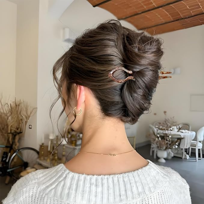 4Pcs French U Shaped Hair Pins - Hair Pin for Women - Elegant Women Hairs Accessories - French Hair Pins for Thick Hair