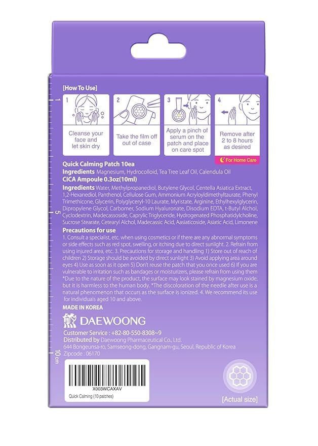 EasyDerm Quick Calming Magnesium Patches – 40 Patches (4 Pack), Hydrocolloid Acne Spot Treatment with Tea Tree & Cica, Bulk Value Pack for Acne-Prone Skin, Ideal for Home Skincare