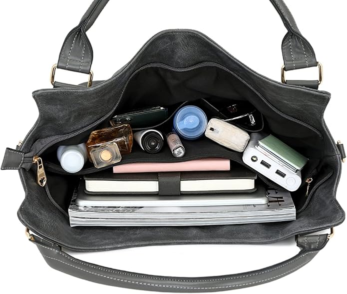 Women Tote Bag Handbags PU Leather Fashion Hobo Shoulder Bags with Adjustable Shoulder Strap