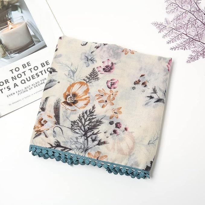 Yeieeo Boho Scarf for Women Lightweight Floral Printed Scarf Fall Winter Fashion Fringed Shawl