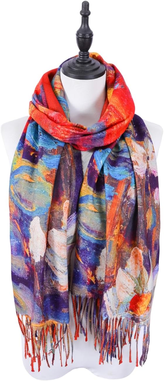 Scarf Shawl Wraps for Women Pashmina Soft Cashmere Scarf Printed Large Blanket Scarf Warm for Fall Winter