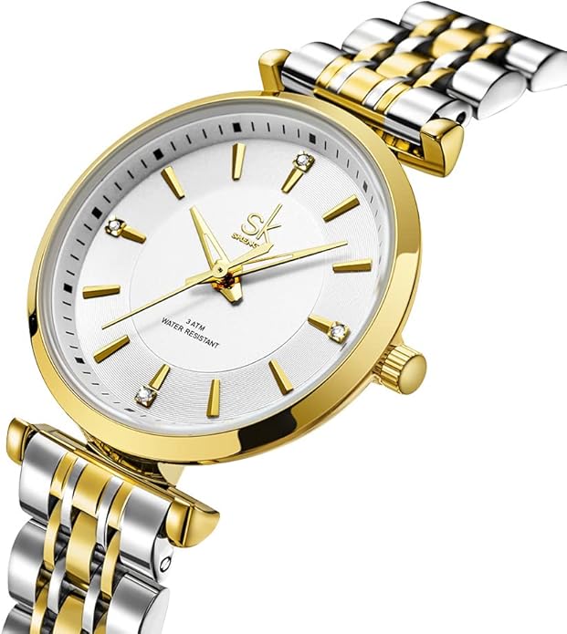 SHENGKE SK Classic Women Watches Fashion Ladies Dress Watch Solid Stainless Steel Band