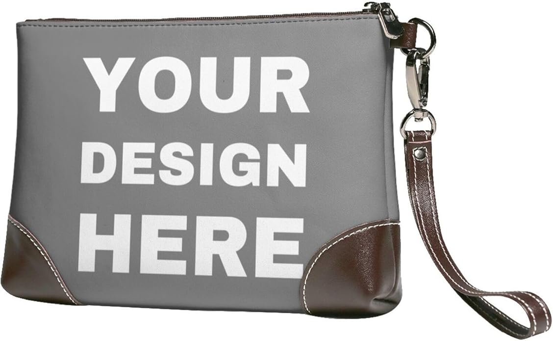 Custom Leather Wristlet Personalized Wallets For Women Men Wristlet Handbags Customized Clutch Purses For Women