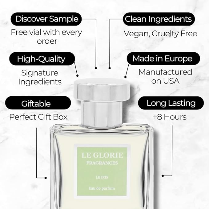 Inspired by P.r.,a'd'a Iris Eau de Parfum, Le Iris EDP, Long Lasting Luxury Perfume Spray for Women, Unisex - Cruelty Free - 0.33 oz 10ml
