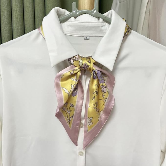 Silk Head Scarf for Hair Fashion Headwrap for Women Lightweight Neck Tie