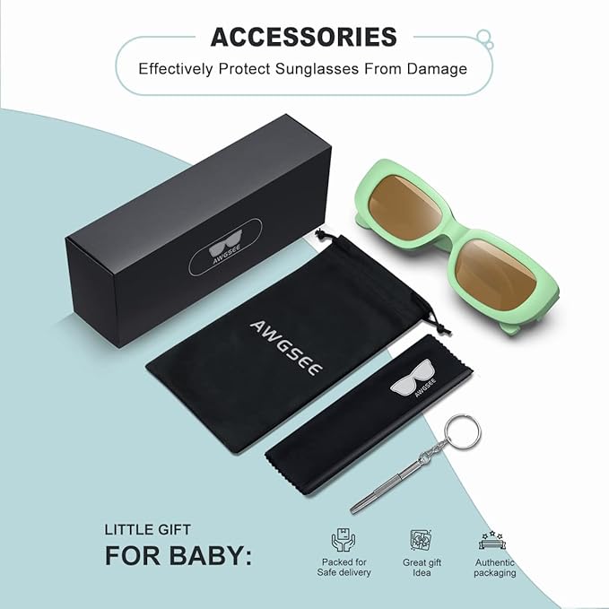 Retro Rectangle Kids Sunglasses 90’s Vintage Fashion Narrow Square Frame Glasses Shades for Girls Boys UV Protection