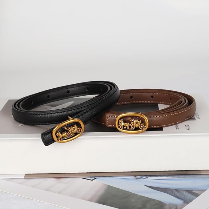 Relang Women's Belts with Gold Buckle, Fashion Waist Band, Elegant Ladies' Belt, Gift for Women