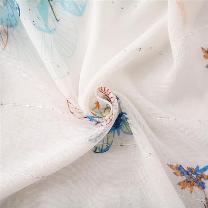Yeieeo Boho Scarf for Women Lightweight Floral Printed Scarf Fall Winter Fashion Fringed Shawl