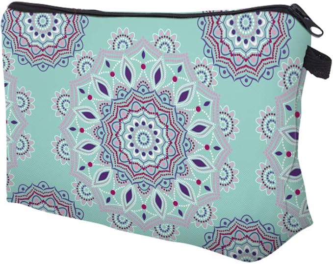 Deanfun Makeup Case Small, Cosmetic Zipper Bag Waterproof for Purse Mini, Women Cute Traveling Accessories Pouch for Ladies Thanksgiving Christmas Gifts(Mandala D2-51456)