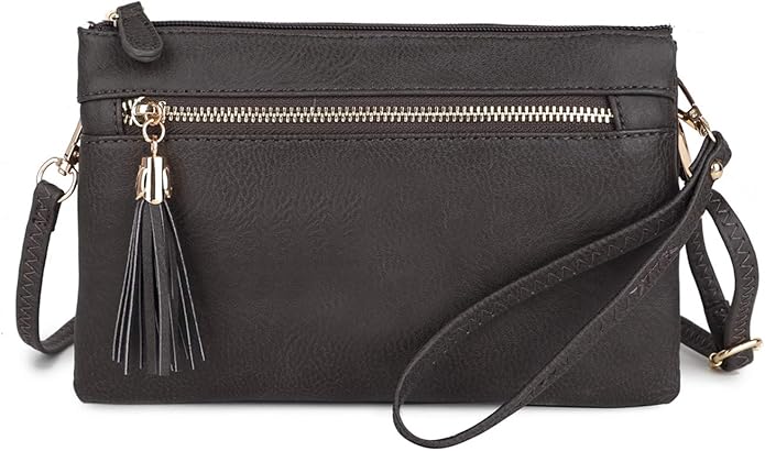 Solene Women's Lightweight Multi Compartment Wristlet Clutch Wallet Crossbody Bag