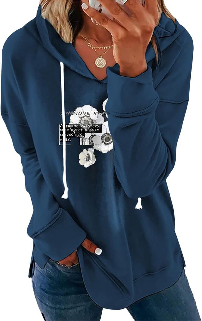 Women's Brown Mandala Print Hoodie Long Sleeve Loose Fit Pullover Sweatshirt With Drawstring For Fall Winter