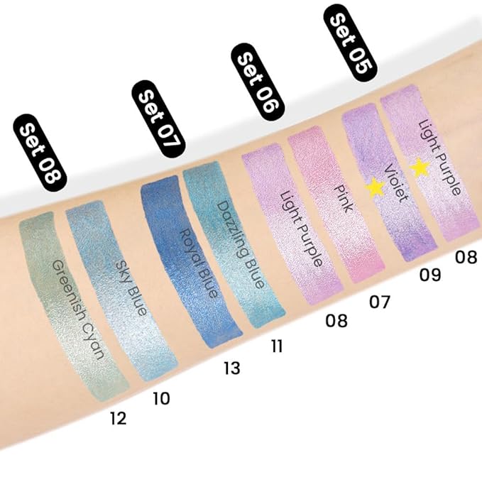 evpct 2Pcs Cream Eyeshadow Sticks Set for Eyes Light Purple & Violet Shimmer Eye Crayon Shadow Brightener Stick Pencil Pen Bulk sombras en crema para ojos 08+09