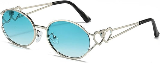 bullabulling Y2k Sunglasses For Women Men Round Vintage glasses Fashion Heart Metal Sunglass Round Retro Eyewear