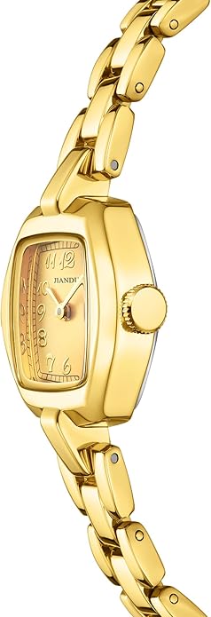 JIANDUN Vintage Small Gold Women’s Watch, Elegant Stainless Steel Bracelet, Water-Resistant with Tools Included