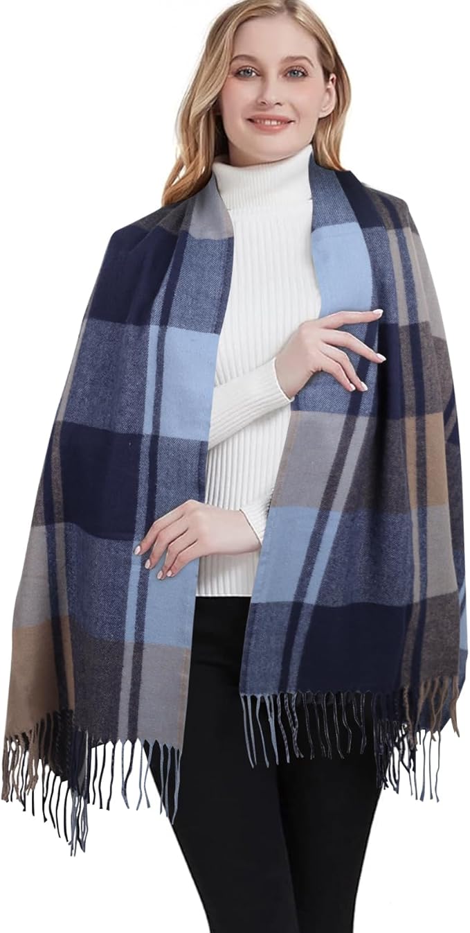 EXTREE Scarfs for Women Pashmina Silky Shawl Wrap for Evening Dressing Blanket Open Front Poncho Cape