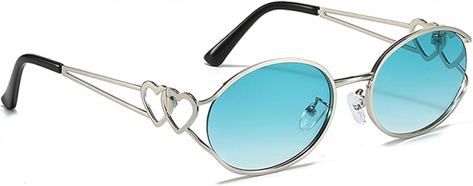 bullabulling Y2k Sunglasses For Women Men Round Vintage glasses Fashion Heart Metal Sunglass Round Retro Eyewear