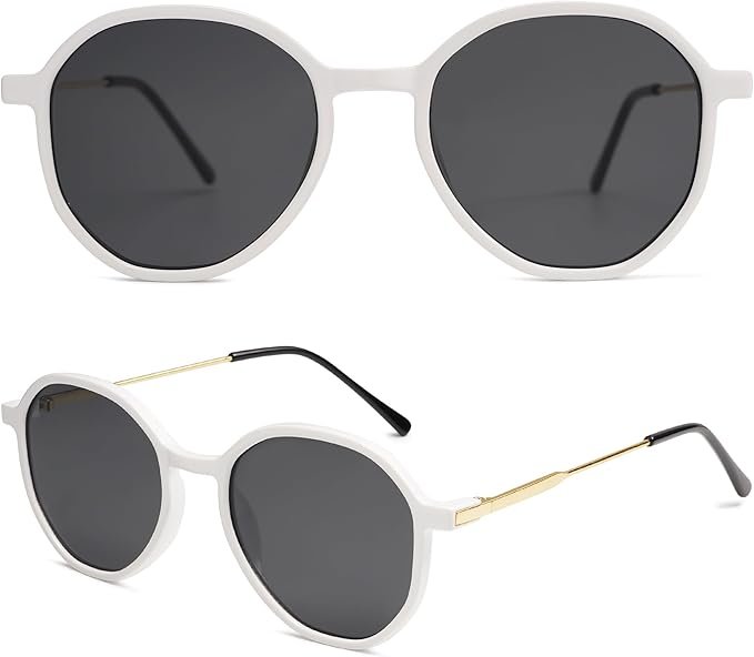 SOJOS Trendy Designer Hexagon Round Sunglasses for Women Fashion Big Shades Geometric Women Sunglasses SJ2181